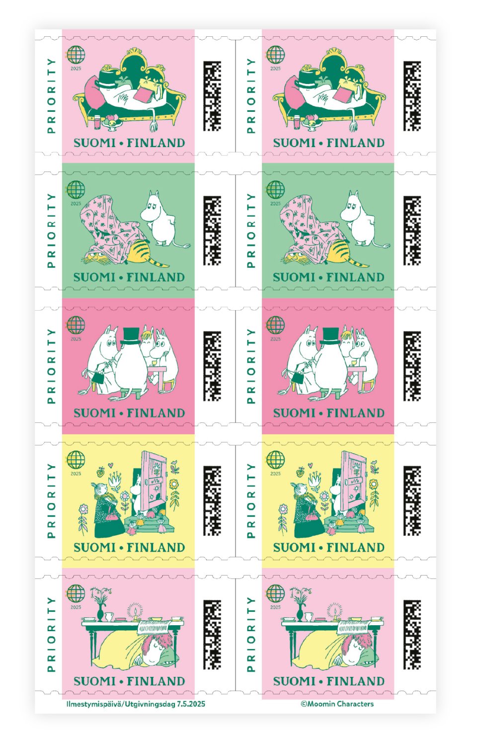 ミトンの絵 Finland The history of Moomin stamps in Finland