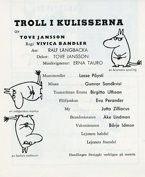 Troll i kulisserna Lilla Teaterns 1958 käsiohjelma
