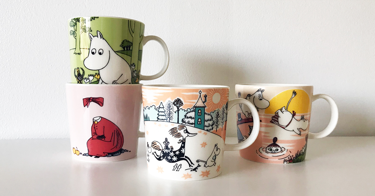 Moomin Valley Water Color Soup Mug Cup Yamaka Japan 
