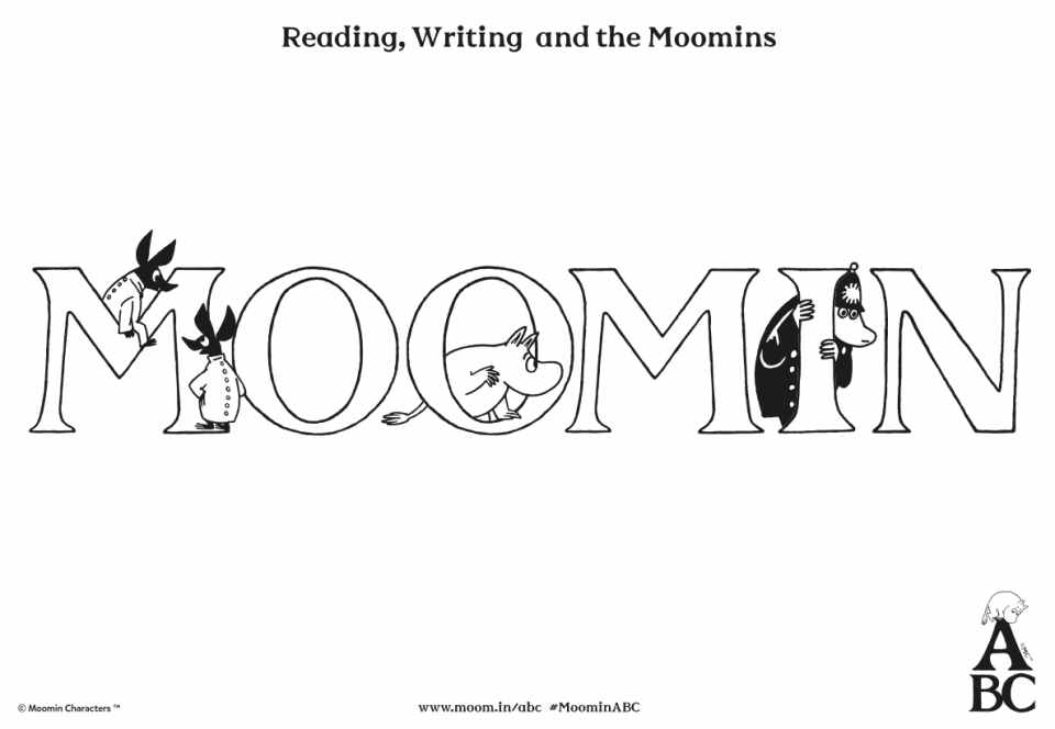 Moomin ABC colouring pages