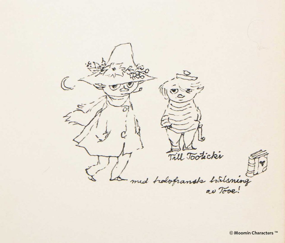 Illustration by Tove Jansson for the exhibition From Tove's bookshelf