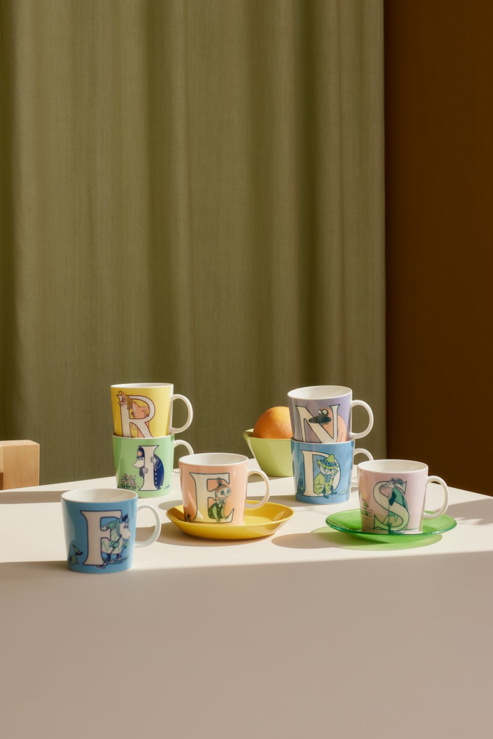 Moomin alphabet mugs